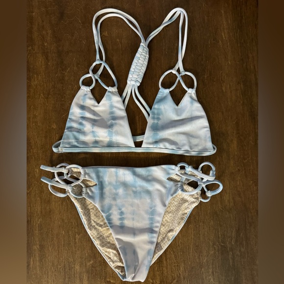EUC P/S ACACIA BIKINI IN SHIBORI TOP/P, BOTTOM/S - Picture 1 of 6